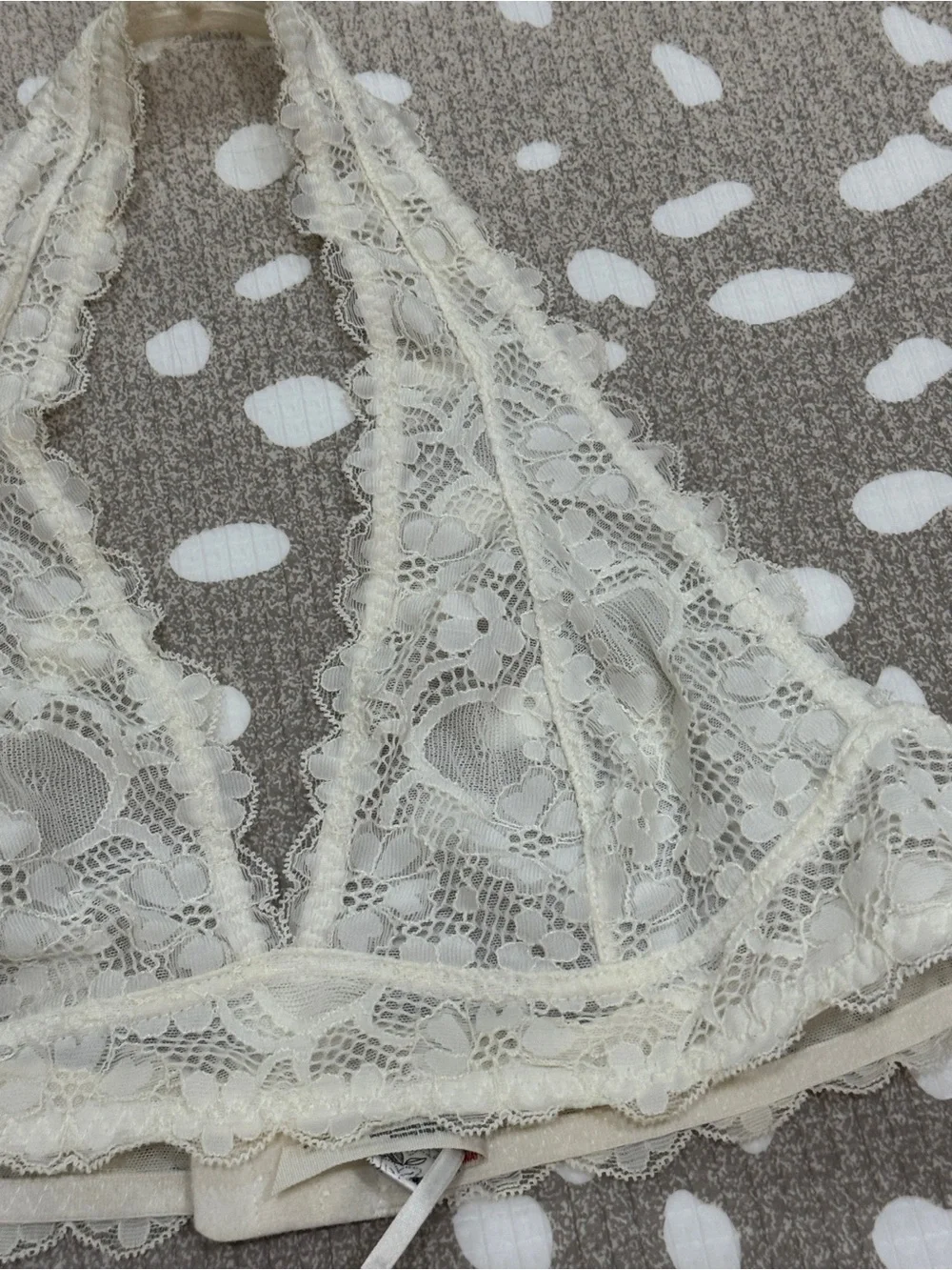 Intimately Free People Last Dance halter lace bralette top ivory scalloped - Picture 6 of 6